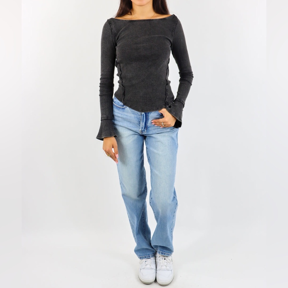 FREE PEOPLE We The Free Soul Sister Ribbed Top Black NWT Size XS - Picture 14 of 16